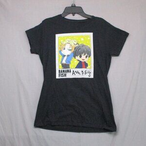 Banana Fish Anime Graphic Print T-Shirt Black Women Size | L